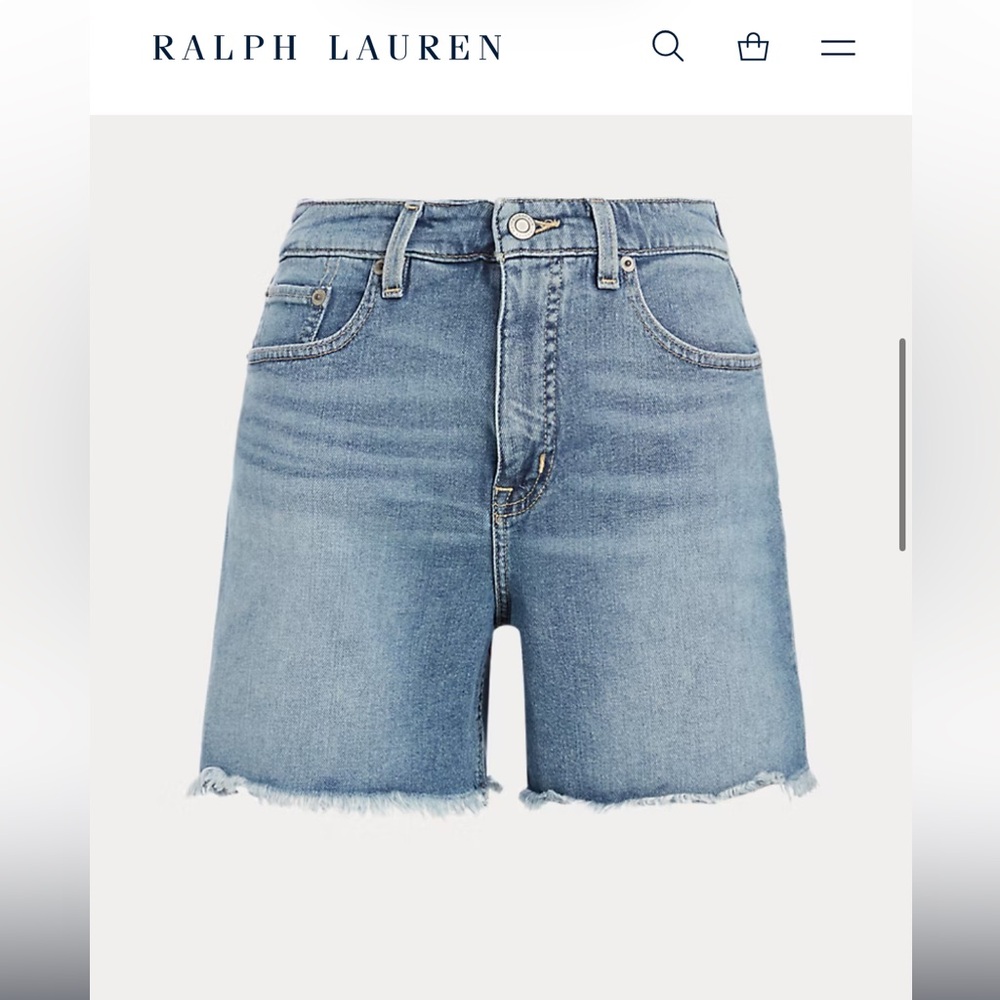 Ralph Lauren Blue High Waist Denim Shorts
